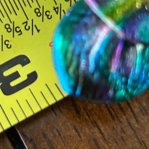 Vintage Art Deco Flapper Lady Brooch Pin Face Iridescent Rainbow 1980s Jewelry - Picture 10 of 12